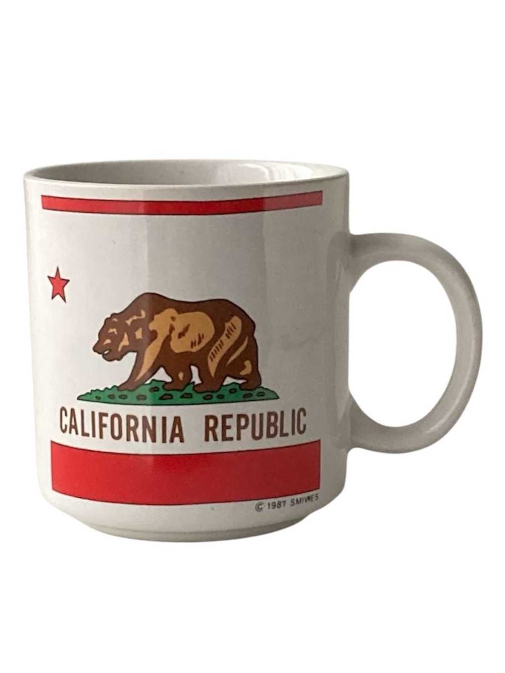 Vintage 1987 Smiwes California Republic Bear Mug 8 oz.